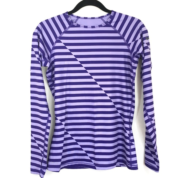 Nike Tops - Nike Dry Fit Fitted Striped Long Sleeve Top Sz M